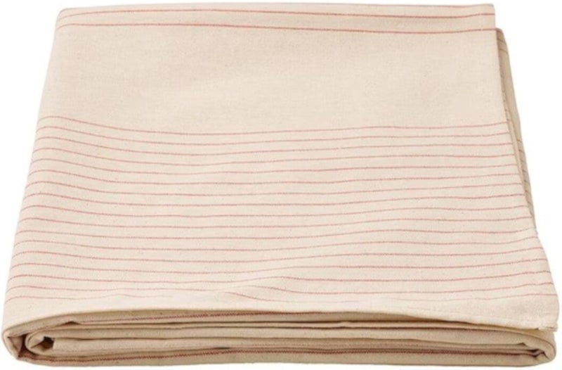 مفرش طاولة ايكيا VIPPSTARR، بنمط مخطط أحمر/طبيعي، 150 × 150 سم (59 × 59)